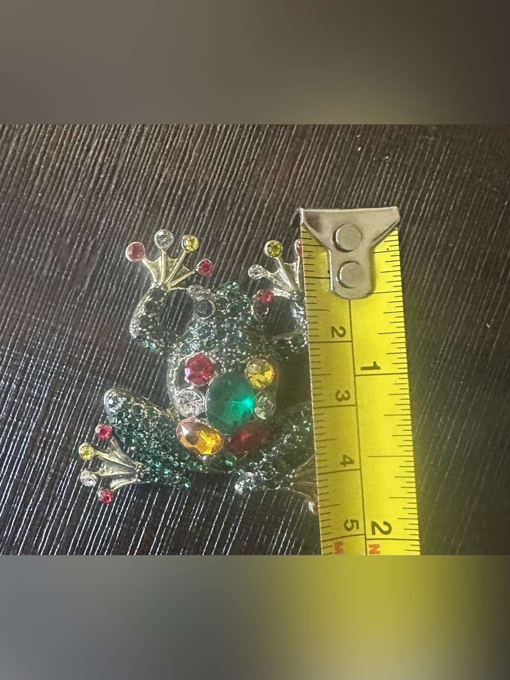 Multicolor Gemstone Dragonfly and Frog Brooch Set - Picture 4 of 4